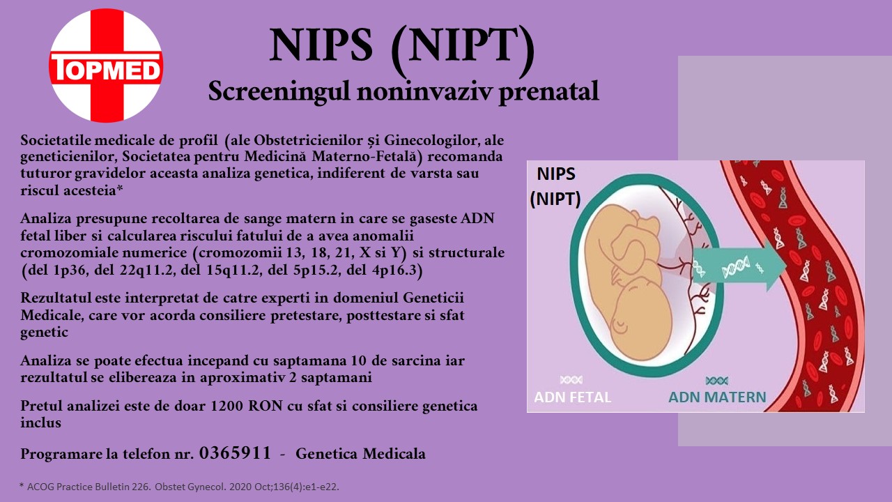 Screeningul noninvaziv prenatal NIPS - NIPT